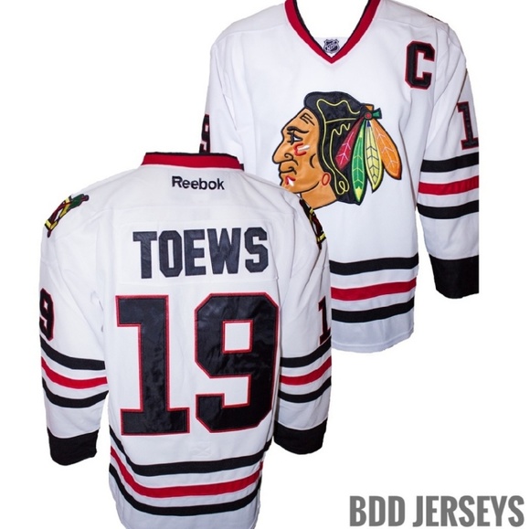 Jonathan Toews White #19 Blackhawks Jersey